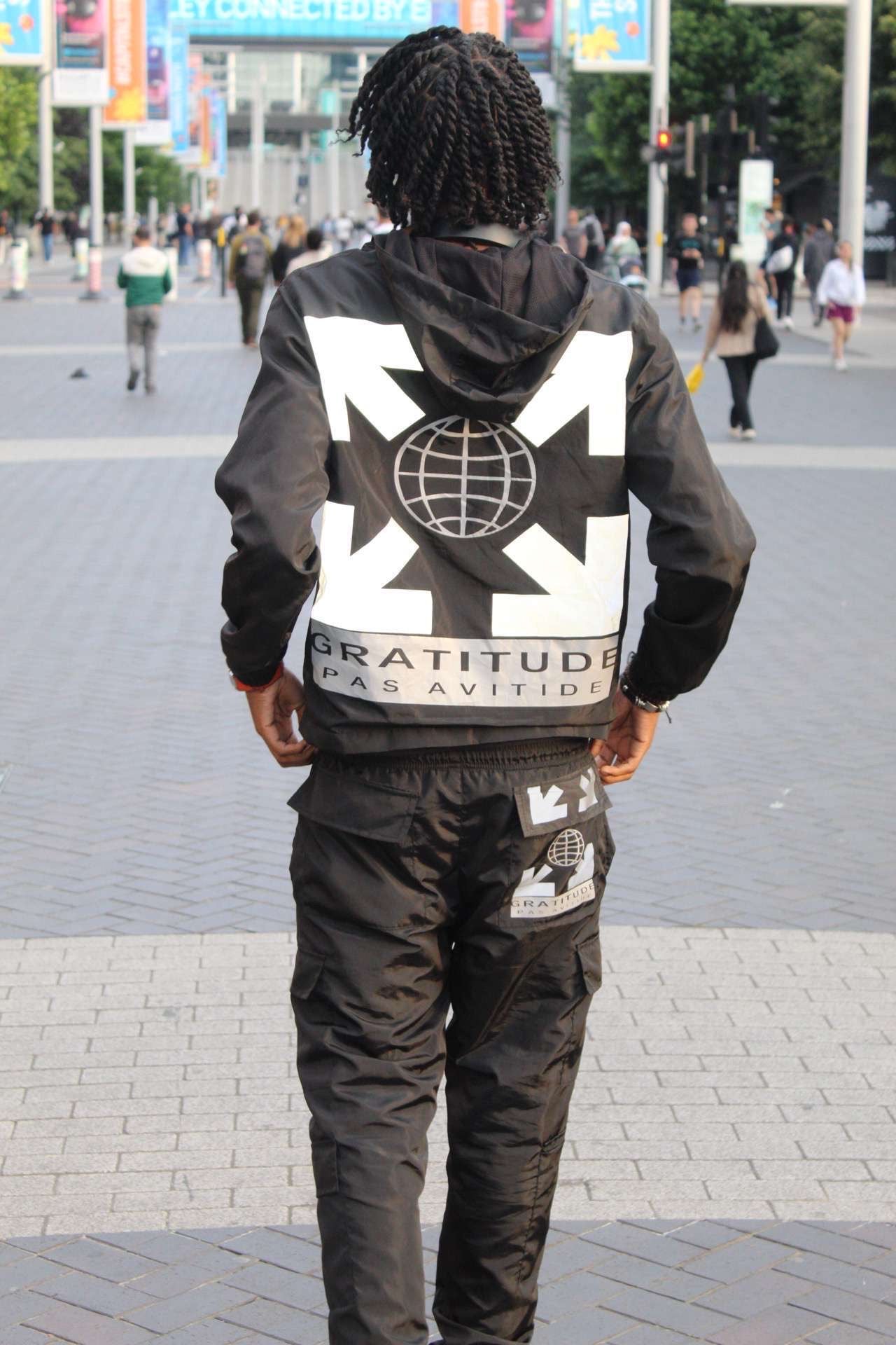 GNG black reflective tracksuit set