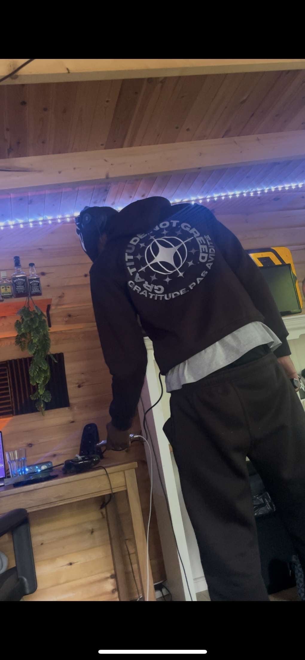GNG flared black tracksuit set